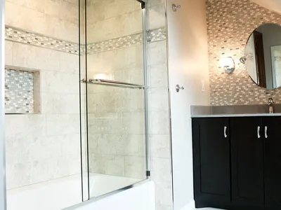 Lakeville Primary Bathroom Remodel with Mosaic Tile Wall – photo 6