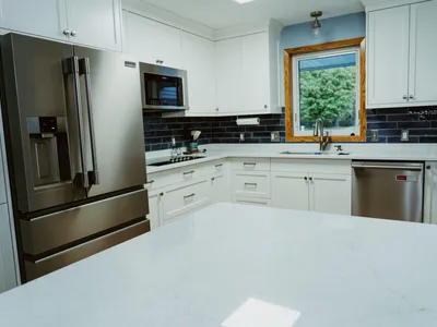 Lakeville Kitchen Remodel with Blue Tile Backsplash – photo 1