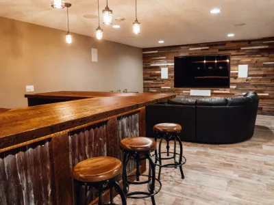 Burnsville Basement Remodel with Barnwood Bar – photo 5