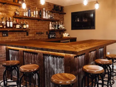 Burnsville Basement Remodel with Barnwood Bar – photo 6