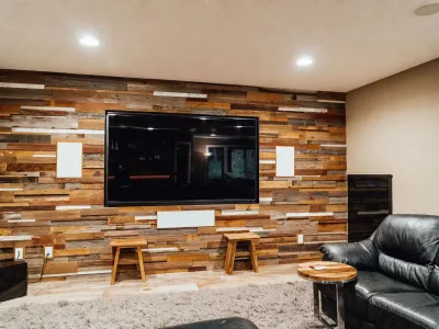 Burnsville Basement Remodel with Barnwood Bar – photo 8