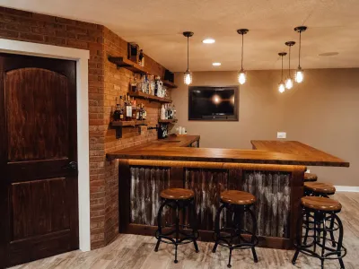 Burnsville Basement Remodel with Barnwood Bar – photo 16
