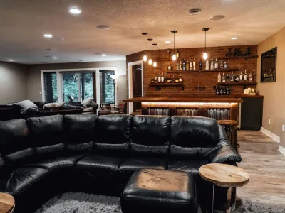 Burnsville Basement Remodel with Barnwood Bar – photo 18