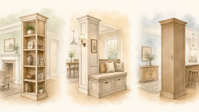 Maximizing Dead Corners: Three Creative Cabinetry Solutions for Awkward Structural Pillars