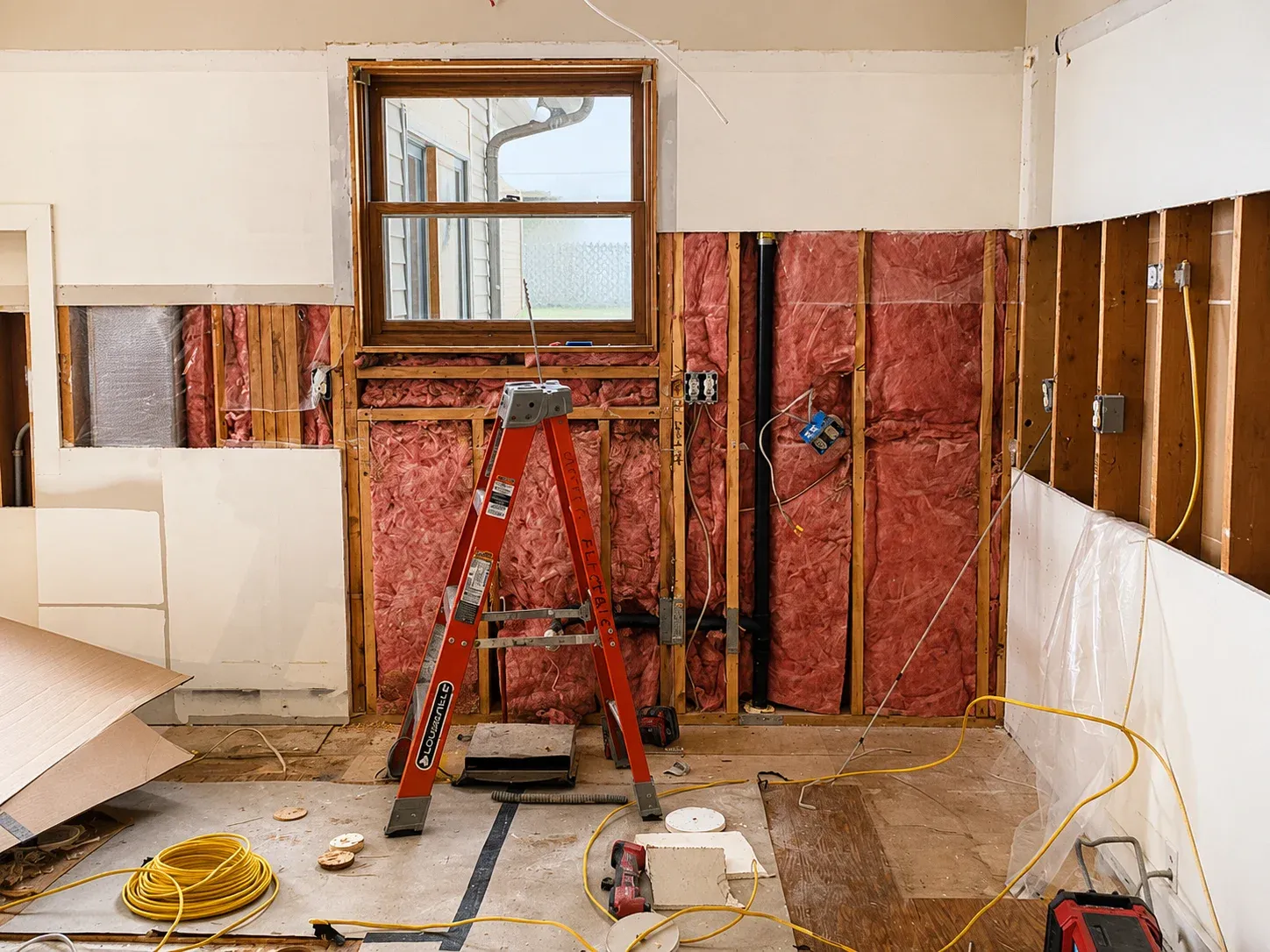 Wall and substrate repair after demolition revealed localized rot in a Lakeville kitchen remodel