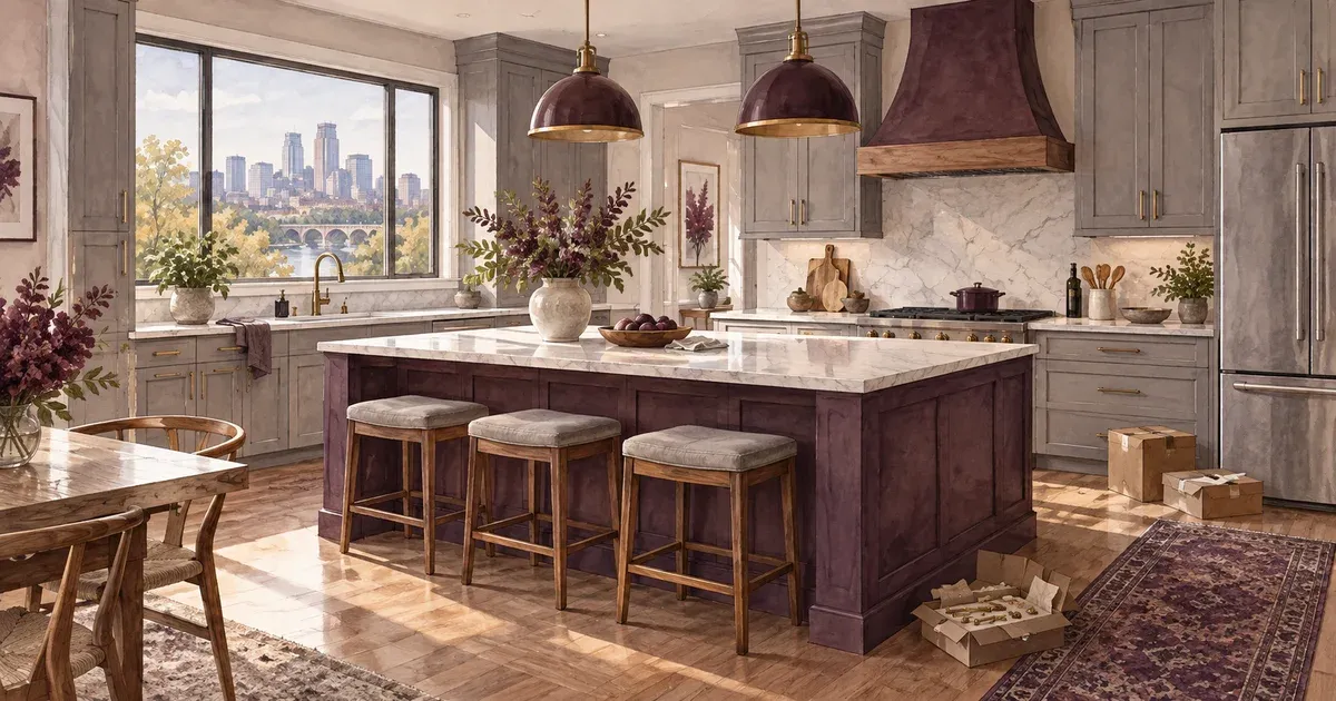 Bright Twin Cities kitchen mid-remodel with new cabinetry and an island, illustrating the value of a kitchen renovation
