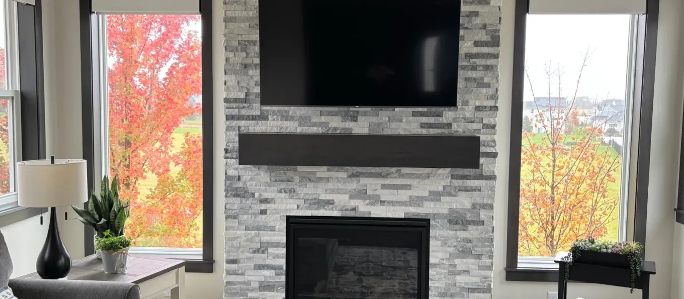 Lakeville 4-Season Porch Addition with Stone Fireplace