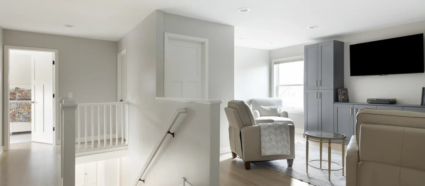 Elko New Market Second-Floor Refresh – Staircase, Home Office & Entertainment