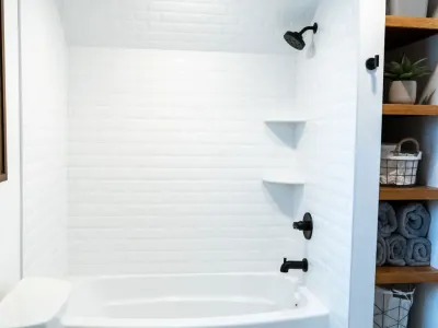 Minneapolis Bathroom Remodel with Hickory Double Vanity – photo 9