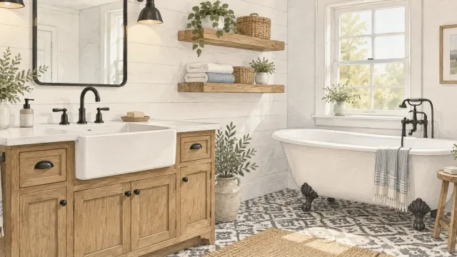9 Farmhouse Bathroom Ideas That Balance Rustic Charm and Modern Function