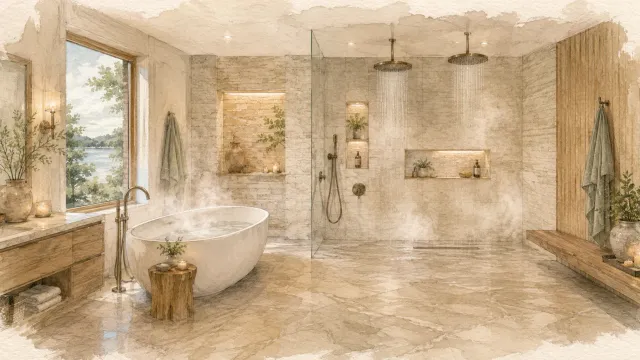 The Wet Room Layout: How to Combine Your Freestanding Tub and Curbless Shower