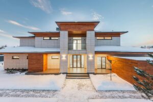 snow covered house