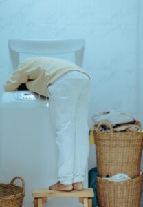 cramped laundry room