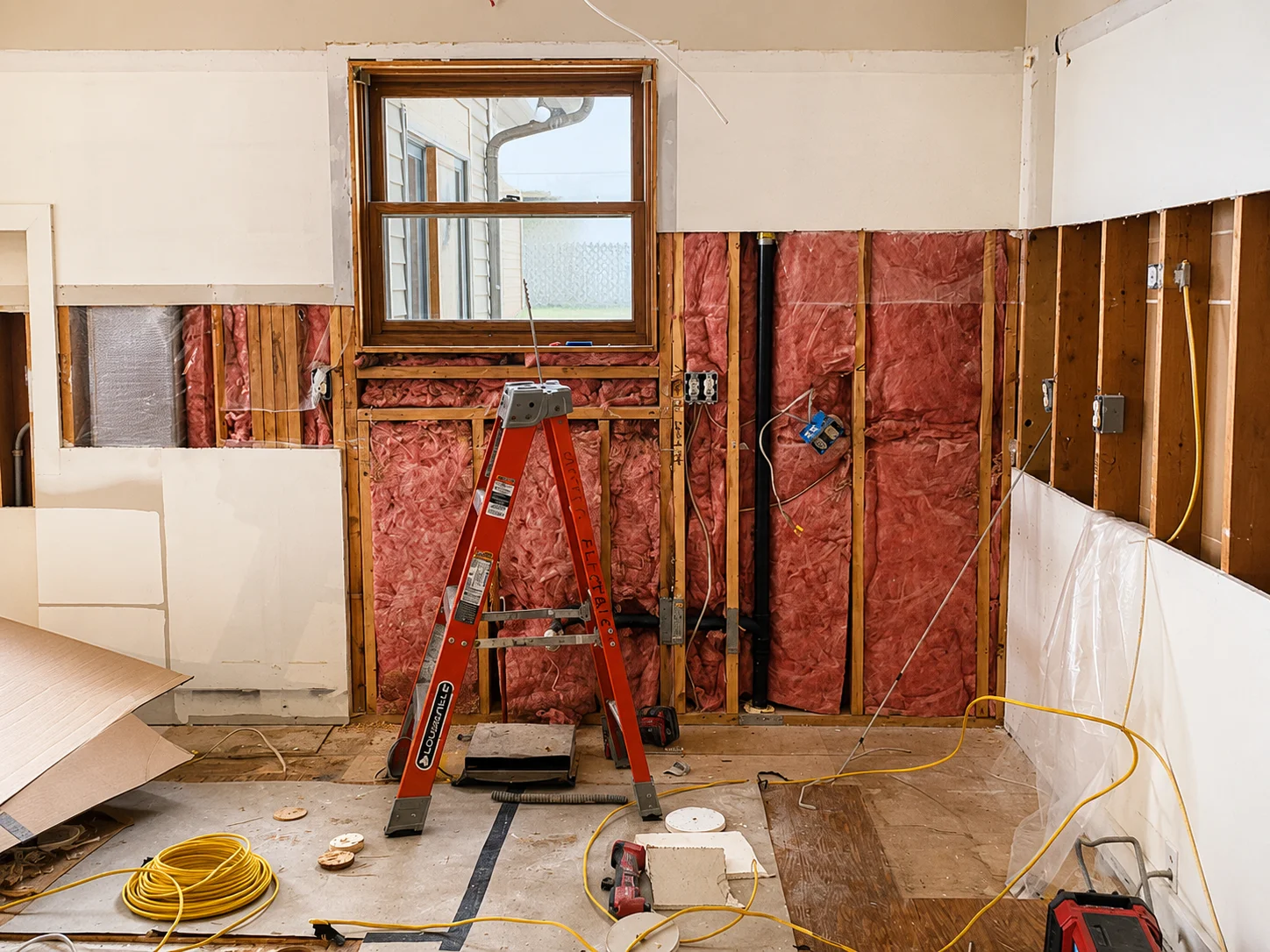Wall and substrate repair after demolition revealed localized rot in a Lakeville kitchen remodel