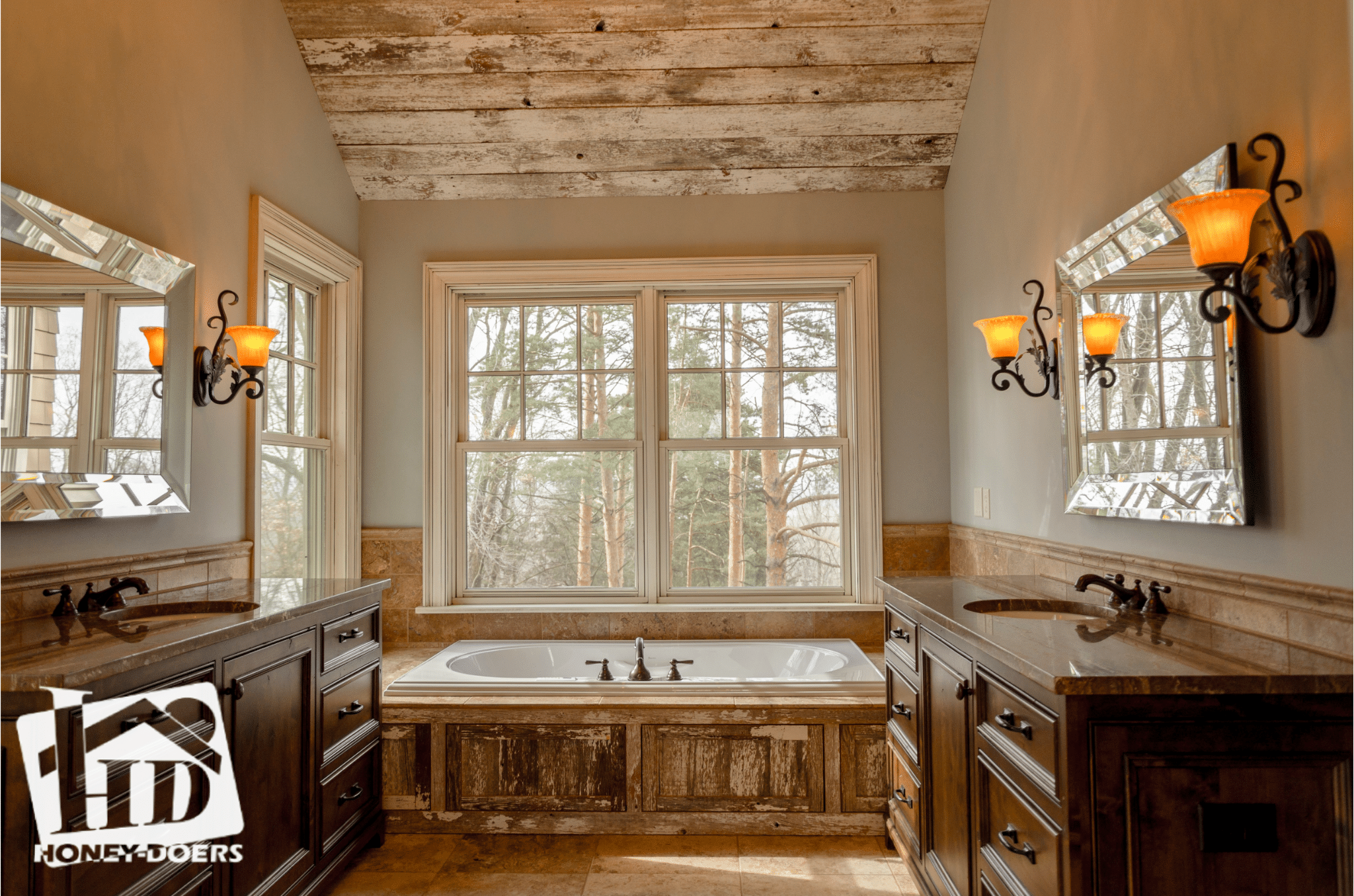 Rustic farm house style bathroom