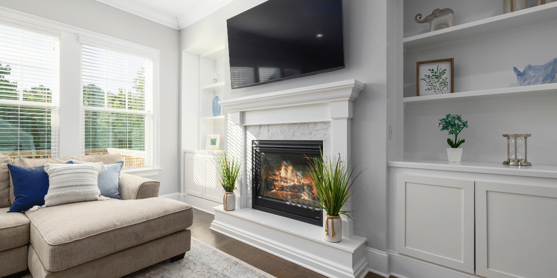 modern gas fireplace