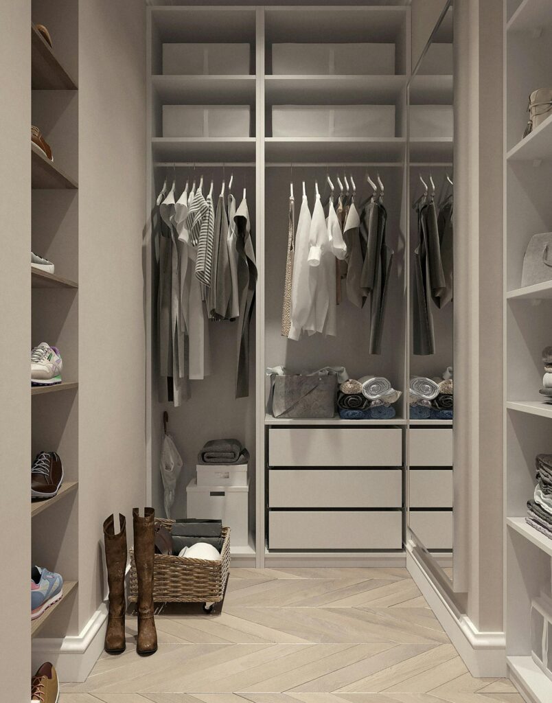 modern walk in closet