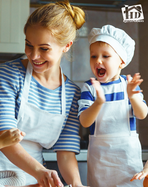 Mom and Child Baking